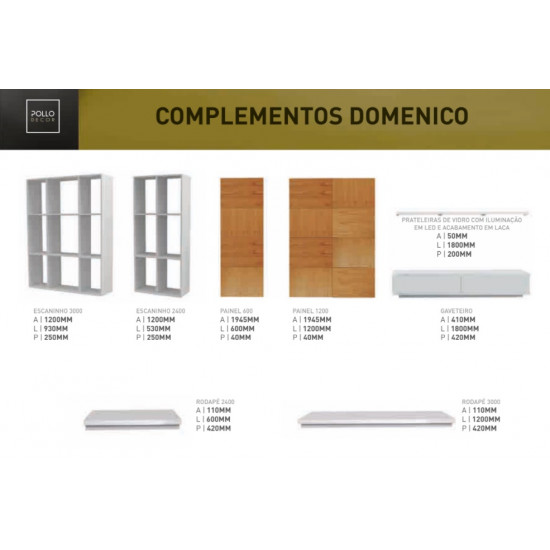 Home Theater Domenico C/ 3,00 Mts Pollo Decor Cinamomo Laca