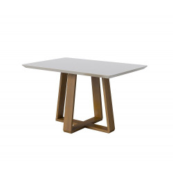 Mesa Wood 1.4  c/ vidro retangular - Imcal 