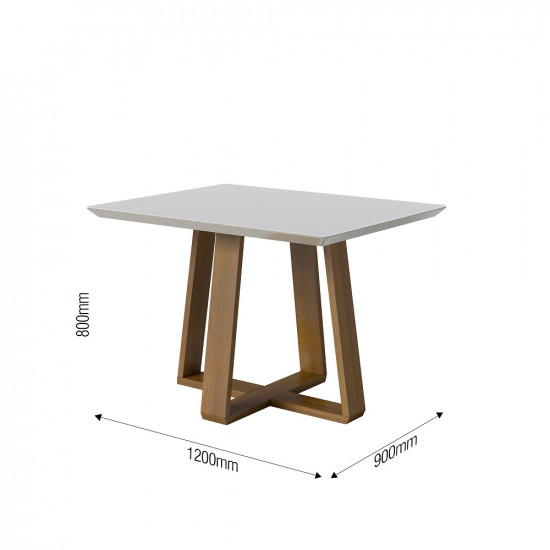 Mesa Wood 1.2  c/ vidro retangular - Imcal 