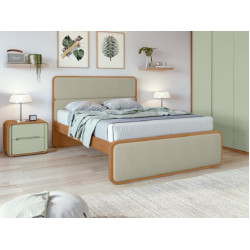 Cama Casal Padrão Loop com Cabeceira Estofada