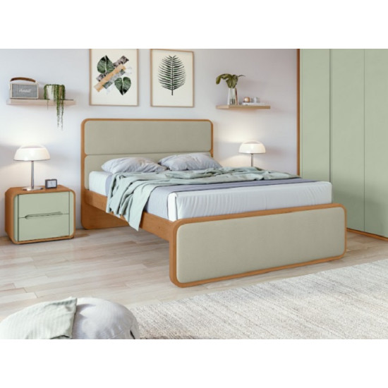 Cama Casal Padrão Loop com Cabeceira Estofada Cama Casal Padrão Loop com Cabeceira Estofada