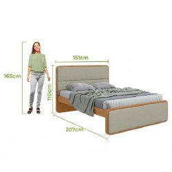 Cama Casal Padrão Loop com Cabeceira Estofada