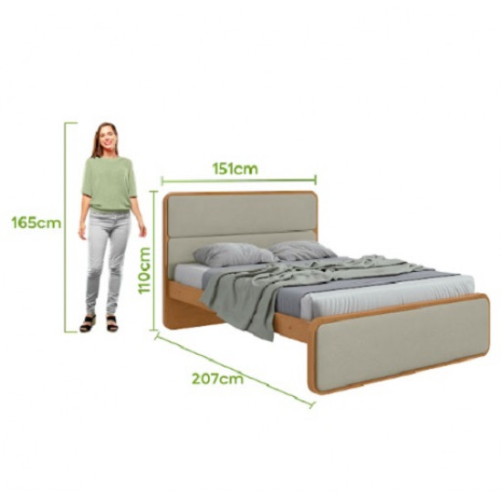 Cama Casal Padrão Loop com Cabeceira Estofada Cama Casal Padrão Loop com Cabeceira Estofada