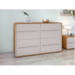 Cômoda Loop 8 Gavetas Amêndoa Clean/off white