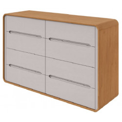Cômoda Loop 8 Gavetas Amêndoa Clean/off white