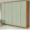 Guarda-roupa Casal Loop 6 Portas 100% MDF Amêndoa Clean/Verde Sálvia