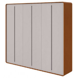 Guarda-roupa Casal Loop 6 Portas 100% MDF Amêndoa Clean/off white