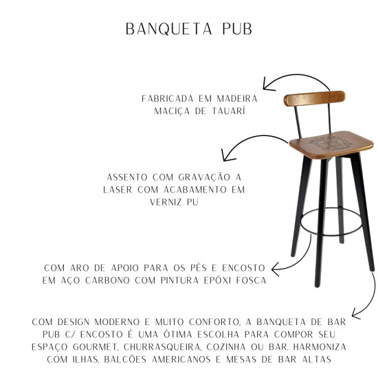 Banqueta Pub Com Enconto