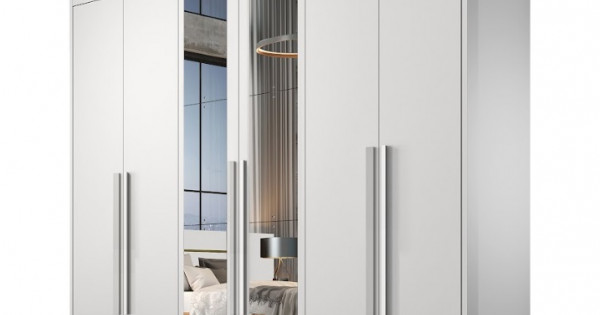 Guarda-Roupa Robust com espelho e 6 Gavetas