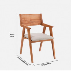 Cadeira Gaya C/ Braço - Rafana - Kit Com 2 Cadeiras 